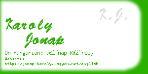 karoly jonap business card